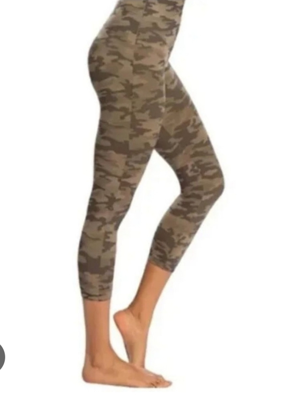 SPANX Women Look At Me New‎ Cropped Seamless Leggings Olive Camo SzXL